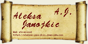 Aleksa Janojkić vizit kartica